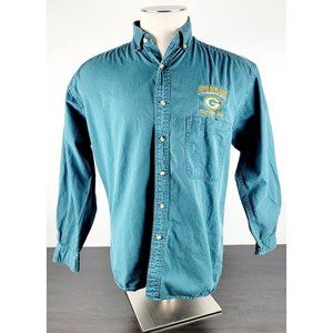 VTG Lee Sports Green Green Bay Packers Superbowl XXXI Button-down Chamois Medium